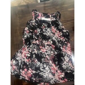 White House Black Market NWT Floral Halter Top Sz 12 Lined Tie Front NEW Classic